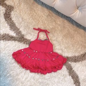 BUILD-A-BEAR Pink Tiered Halter Dress
